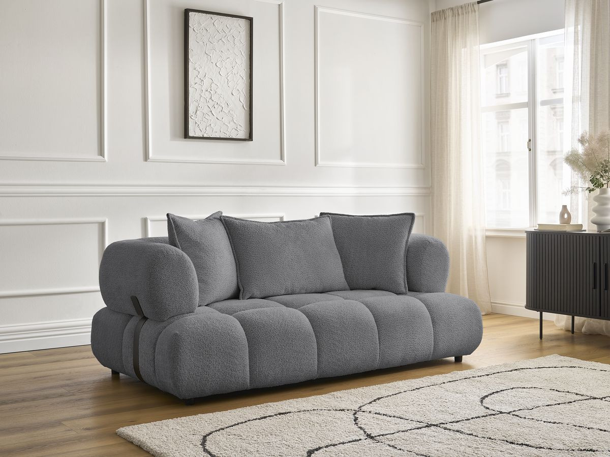 Canapé droit 2 places ALYA bouclette gris foncé — vue 6