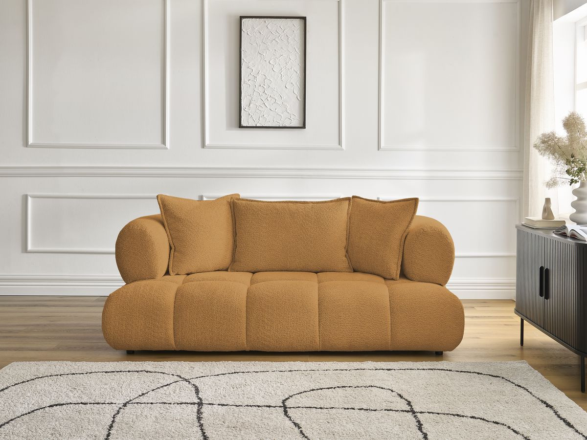 Canapé droit 2 places ALYA bouclette jaune — vue 5