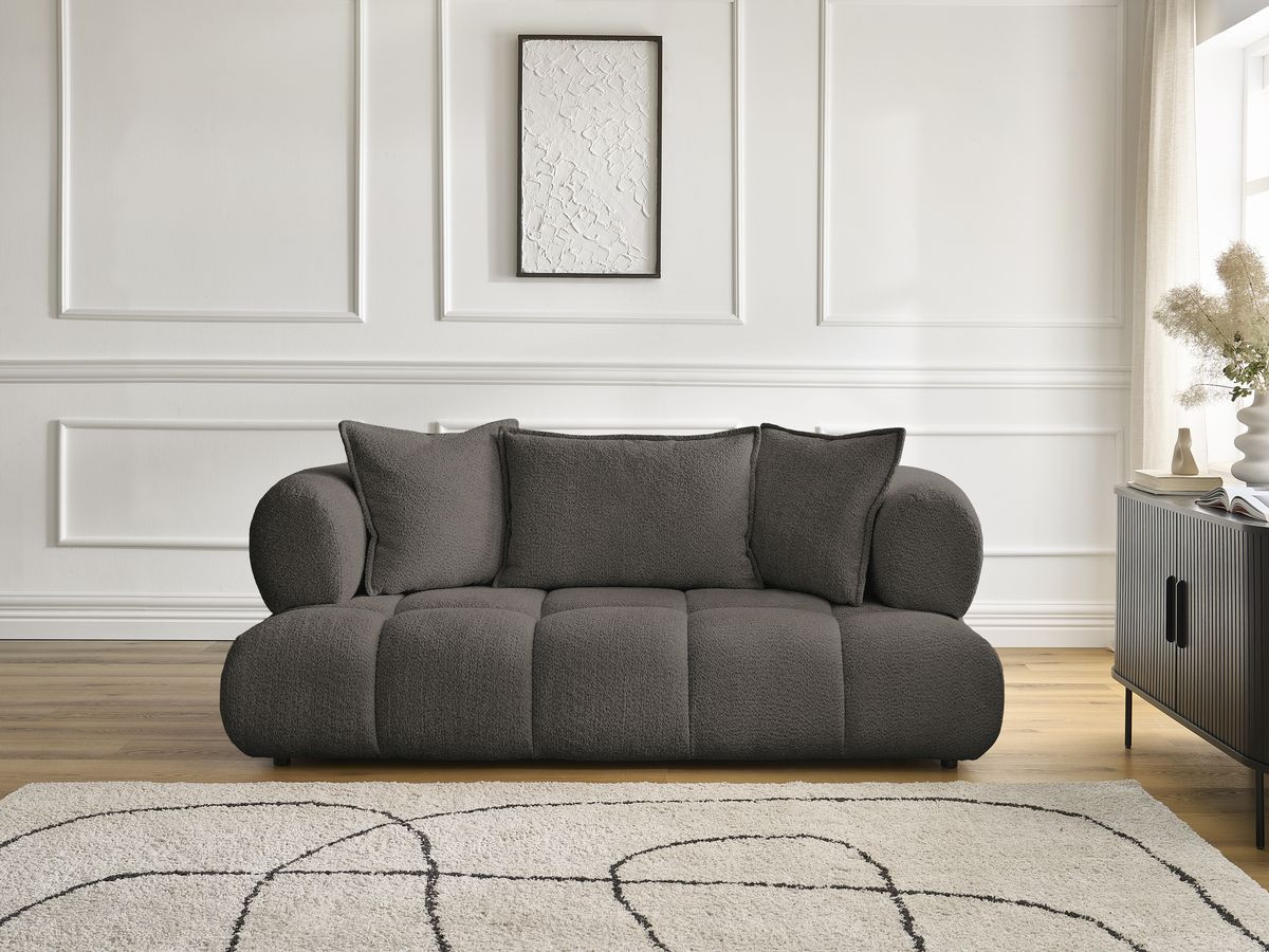 Canapé droit 2 places ALYA bouclette marron — vue 5