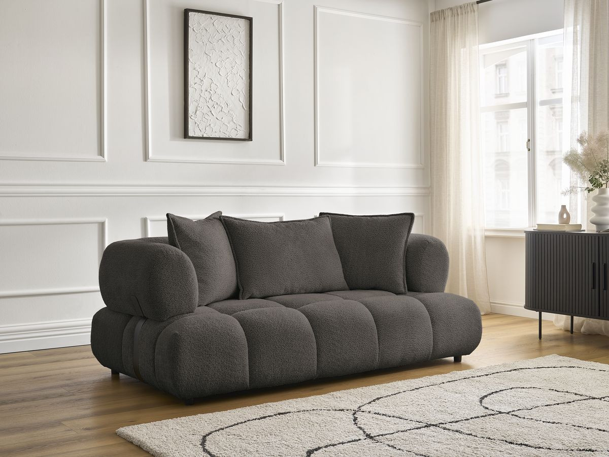 Canapé droit 2 places ALYA bouclette marron — vue 6