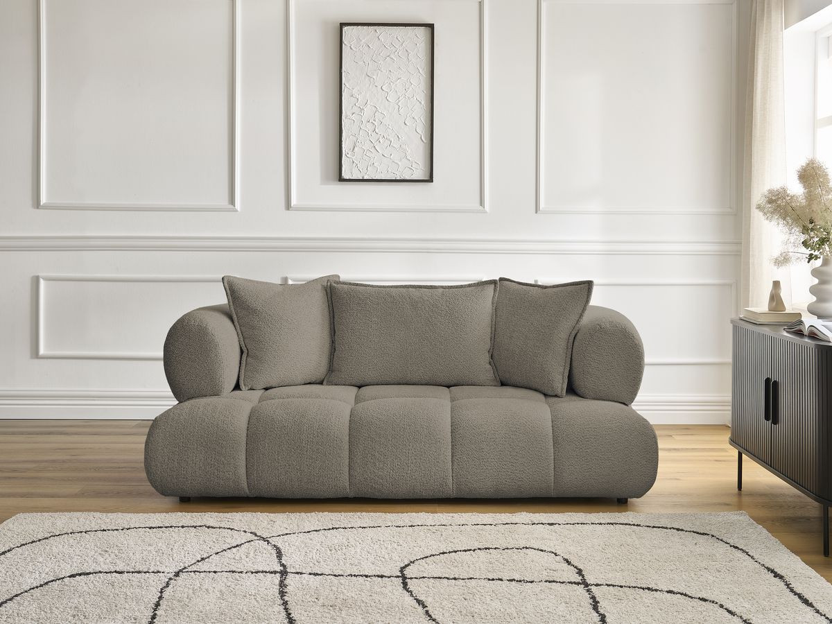 Canapé droit 2 places ALYA bouclette taupe — vue 5