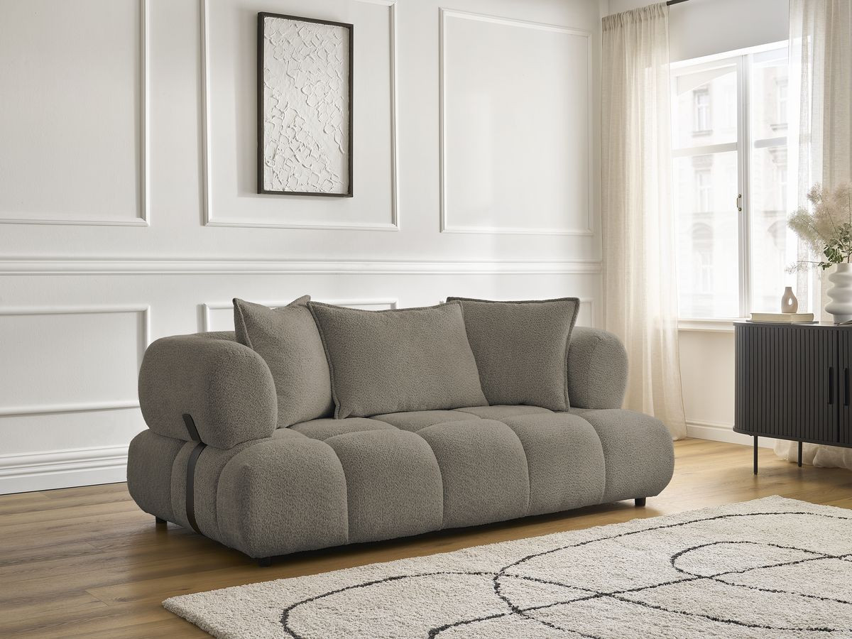 Canapé droit 2 places ALYA bouclette taupe — vue 6