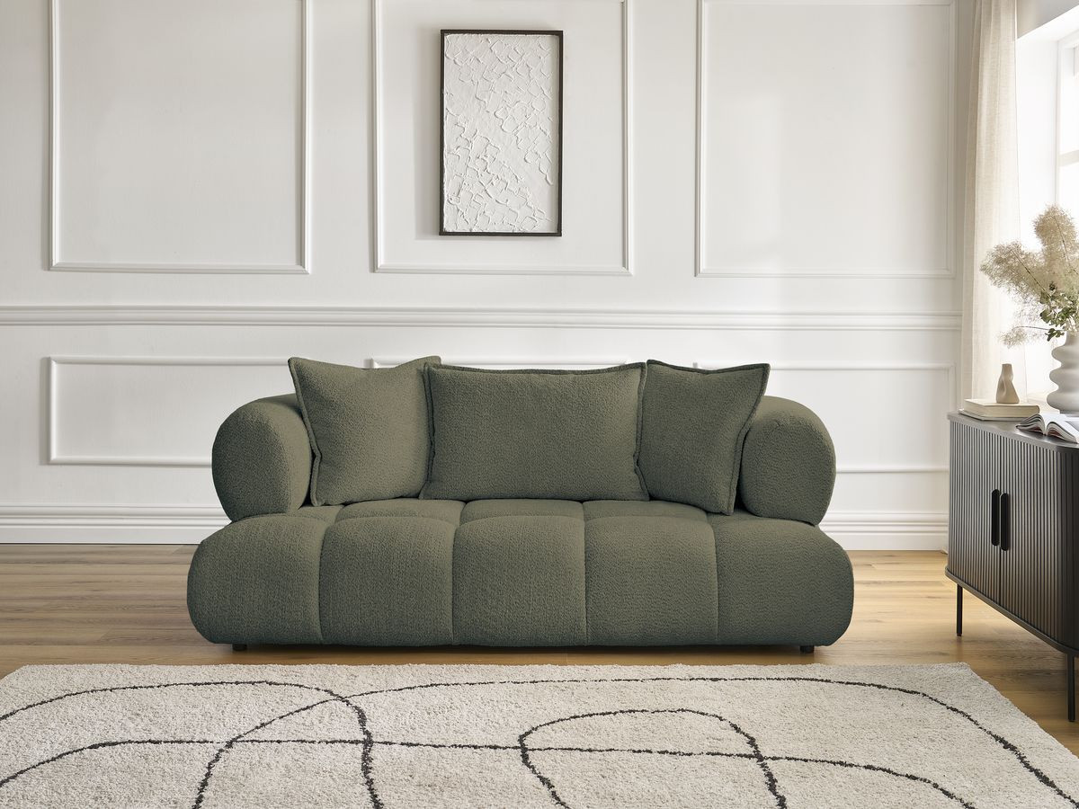 Canapé droit 2 places ALYA bouclette vert — vue 5