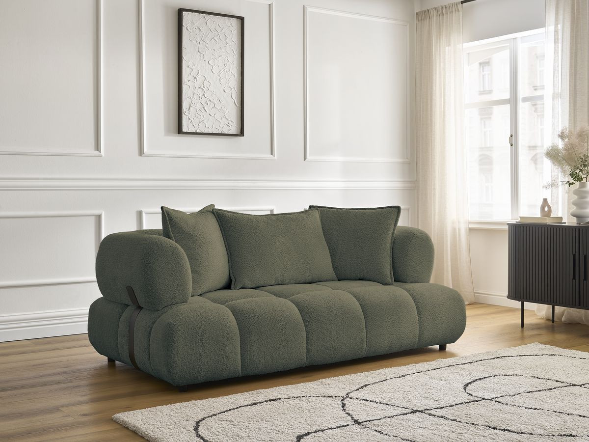 Canapé droit 2 places ALYA bouclette vert — vue 6