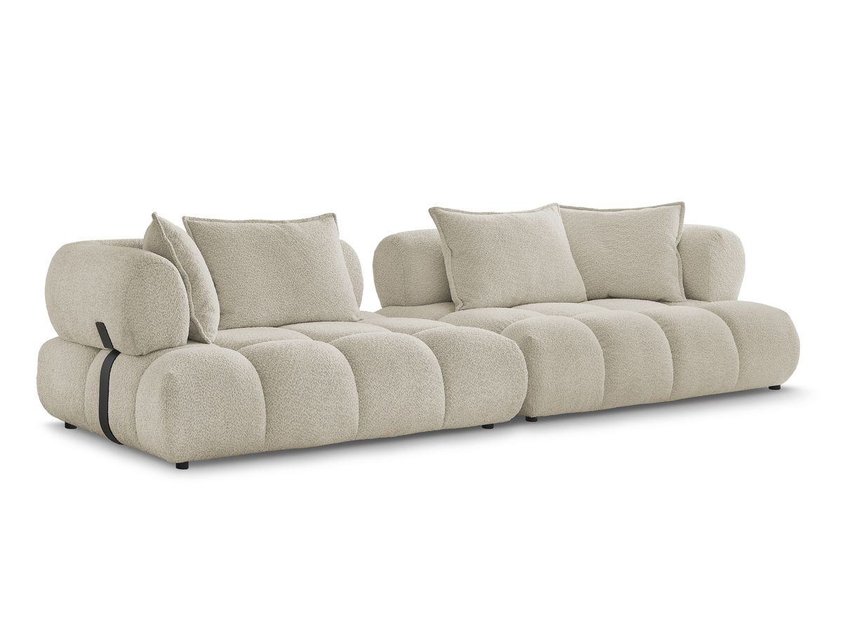 alya vaste 4-zits rechte bank in badstof gekleurd beige