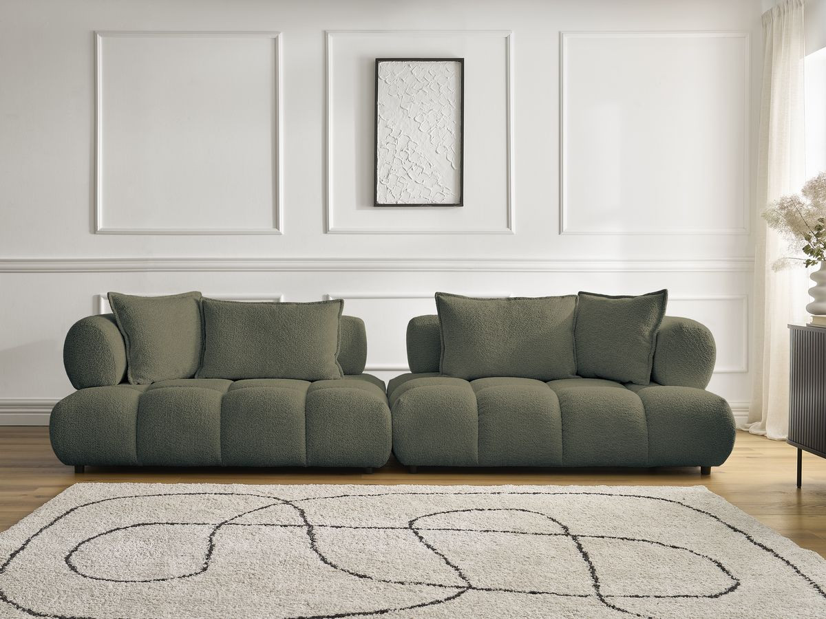 Canapé droit 4 places ALYA bouclette vert — vue 5