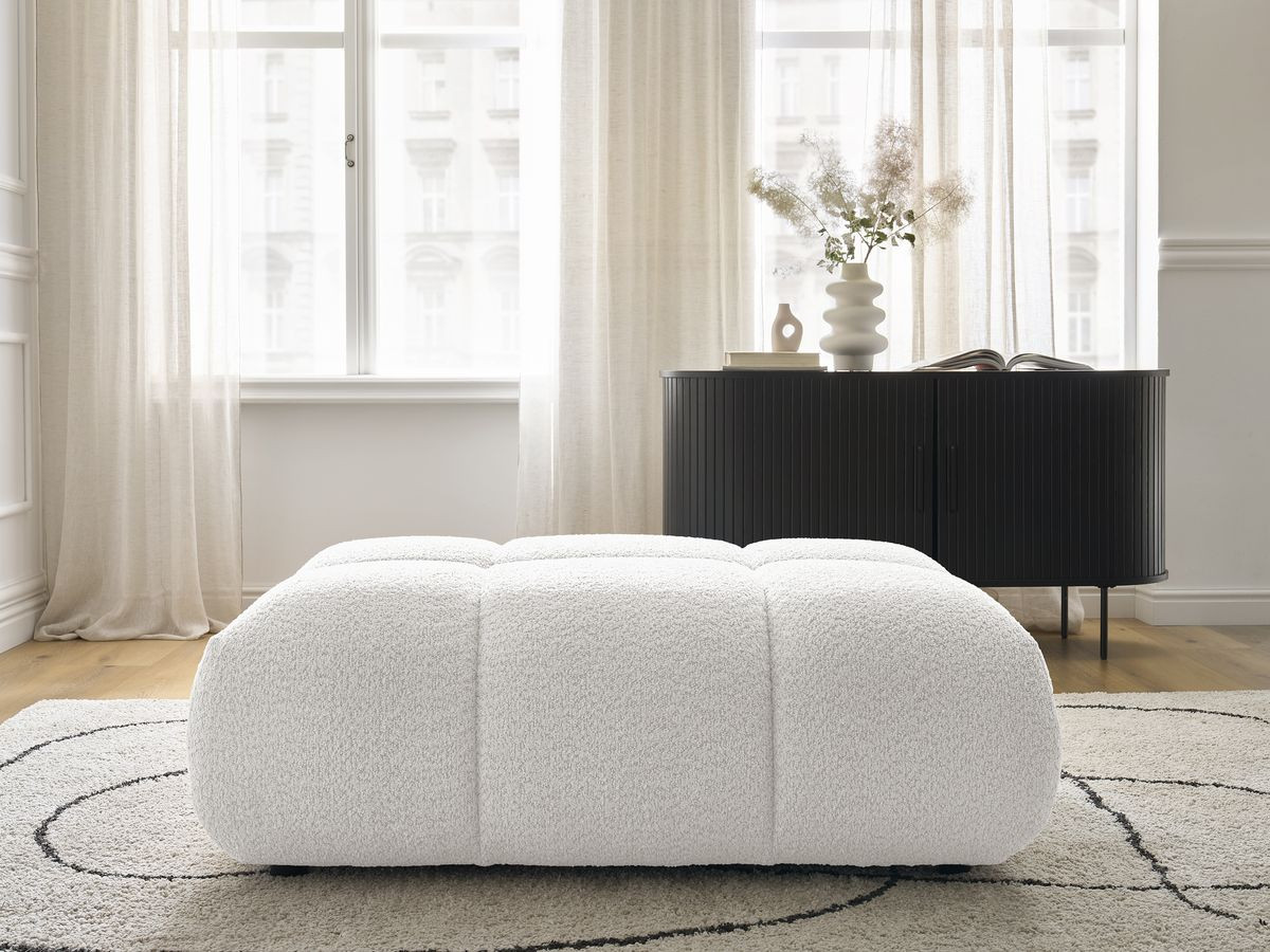 Pouf ALYA bouclette blanc — vue 5