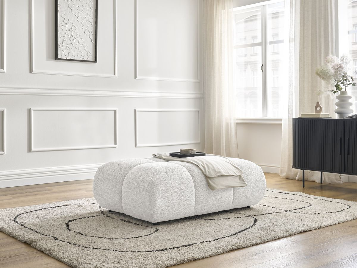 Pouf ALYA bouclette blanc