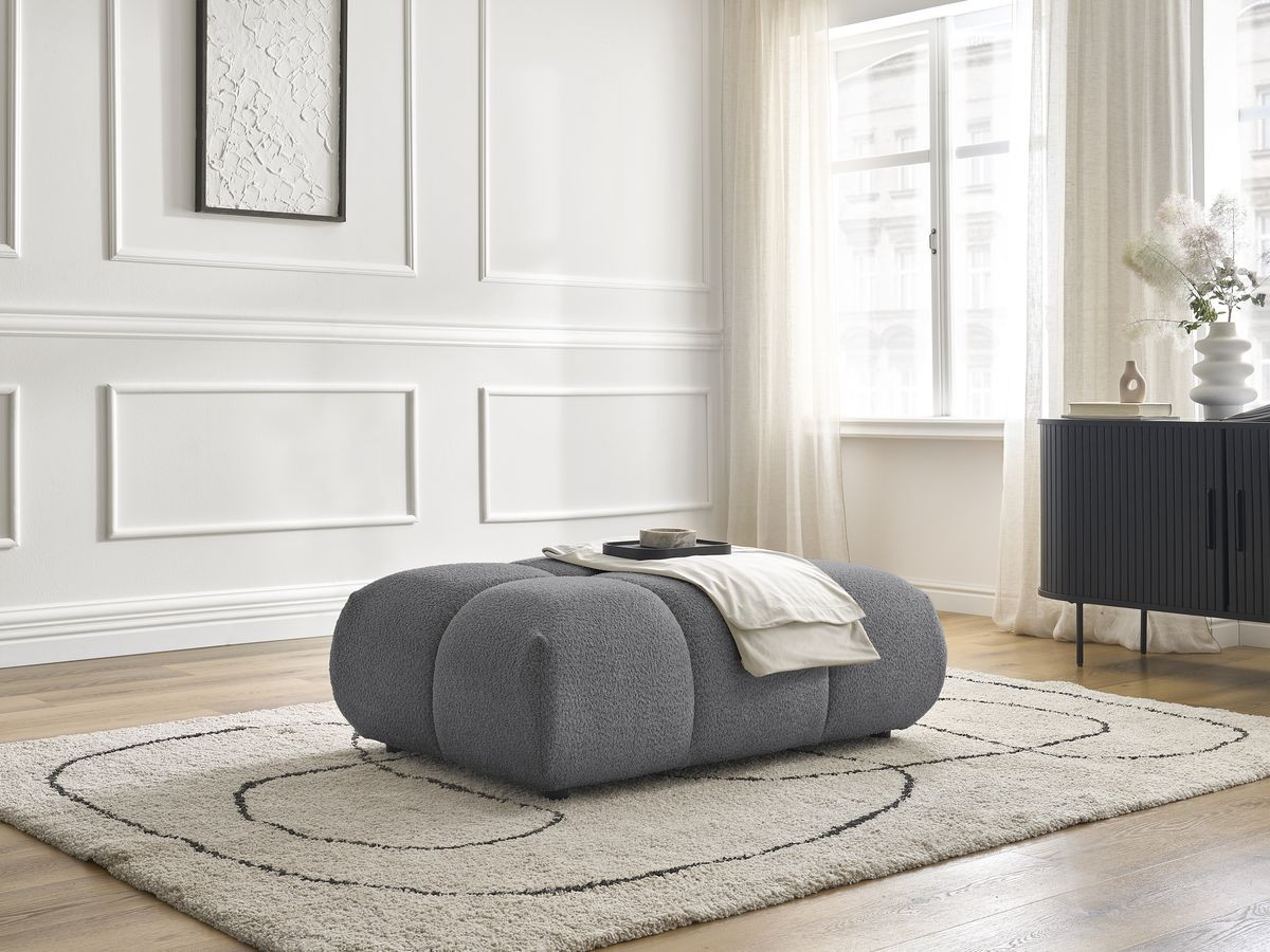 Pouf ALYA bouclette gris foncé