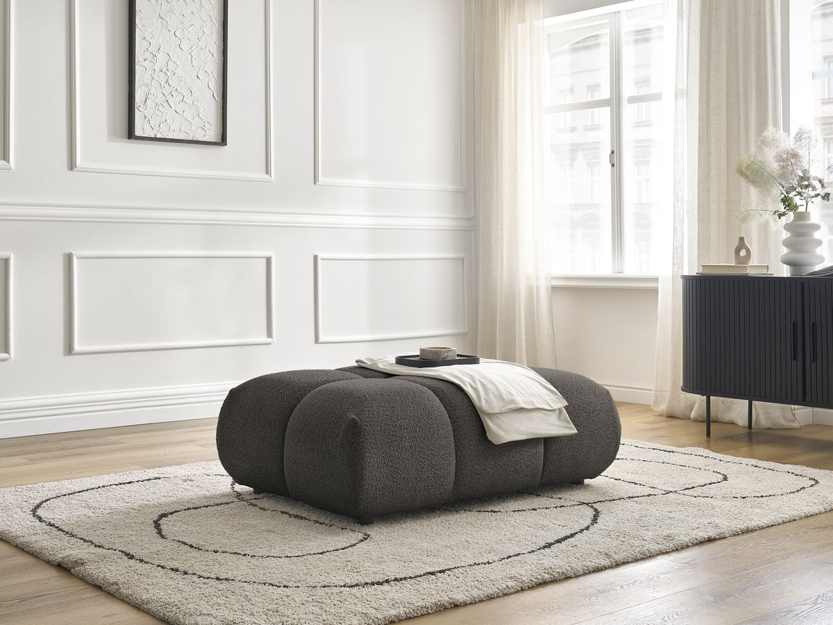 Pouf ALYA bouclette marron