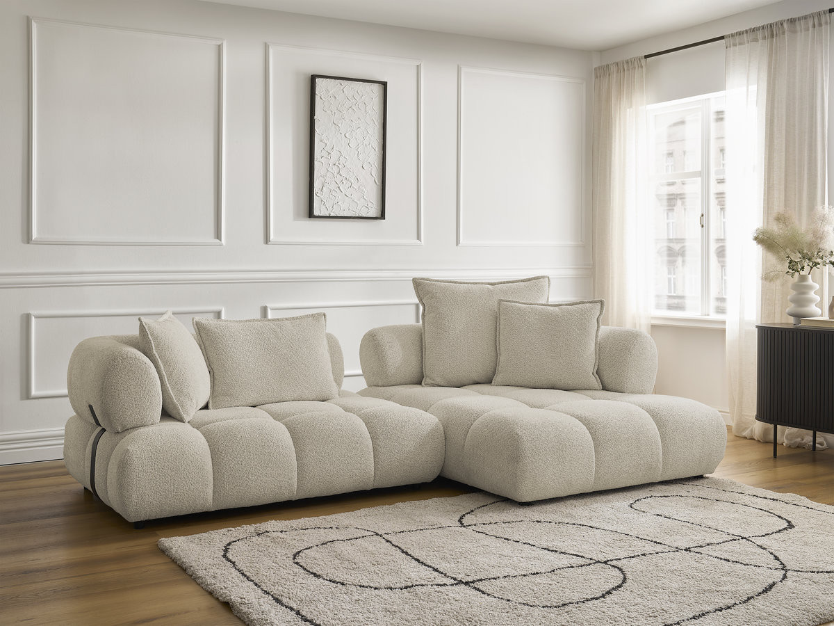 Canapé d'angle ALYA bouclette beige — vue 6