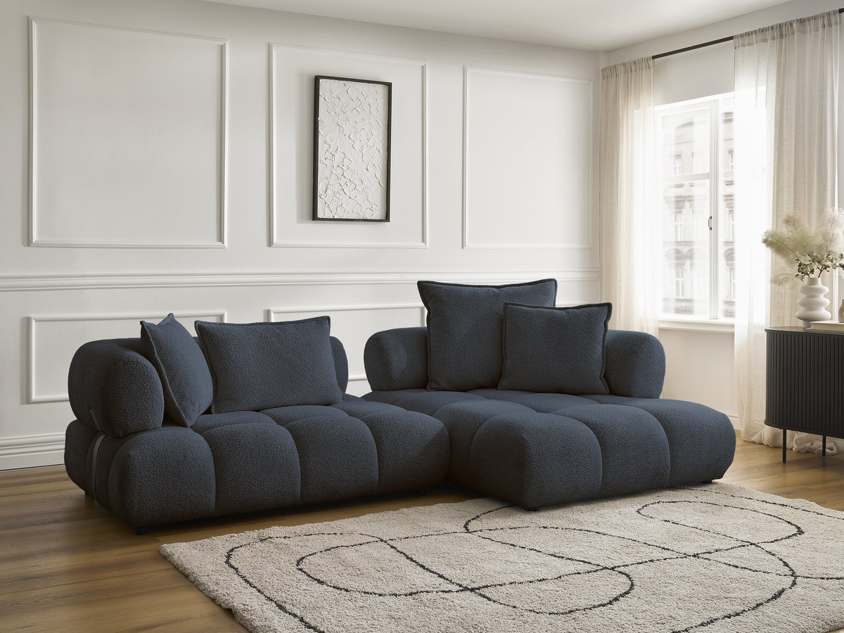 Canapé d'angle ALYA bouclette bleu foncé — vue 6
