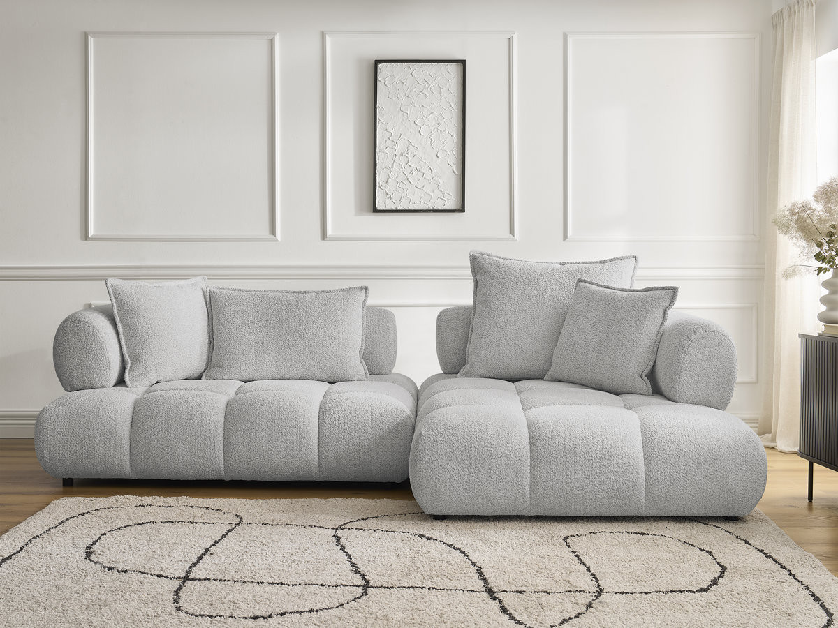 Canapé d'angle ALYA bouclette gris clair — vue 5