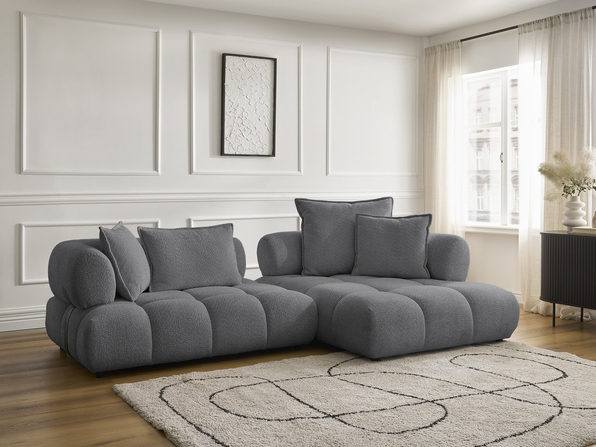 Canapé d'angle ALYA bouclette gris foncé — vue 6