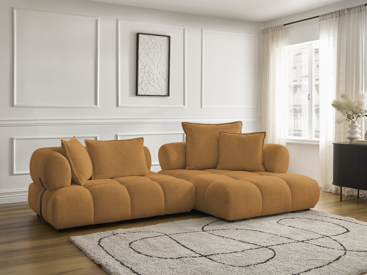 Canapé d'angle ALYA bouclette jaune — vue 6