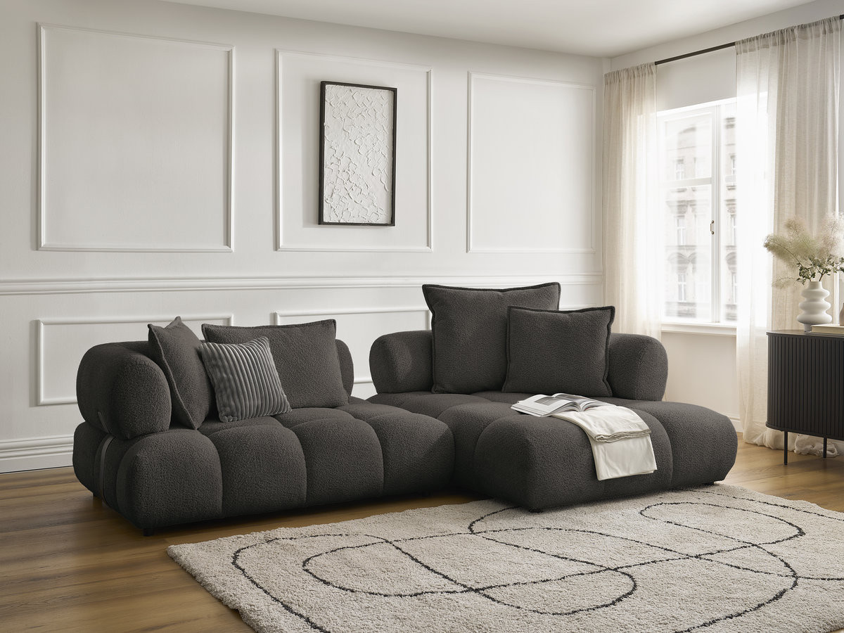 Canapé d'angle ALYA bouclette marron