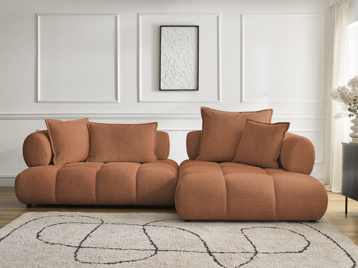 Canapé d'angle ALYA bouclette orange — vue 5