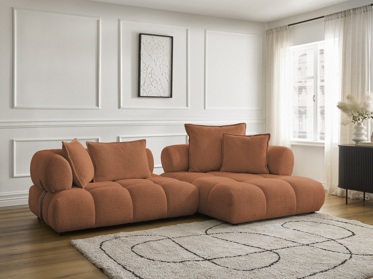 Canapé d'angle ALYA bouclette orange — vue 6