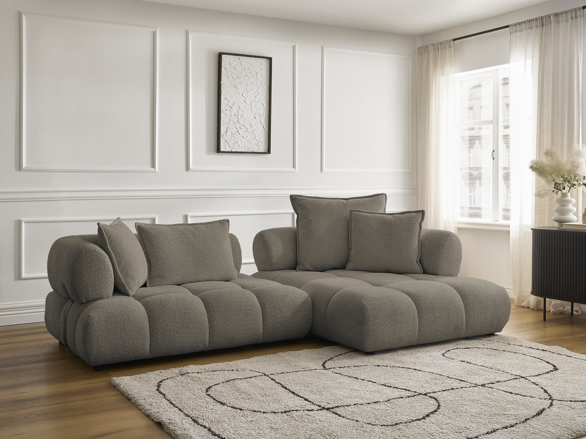 Canapé d'angle ALYA bouclette taupe — vue 6