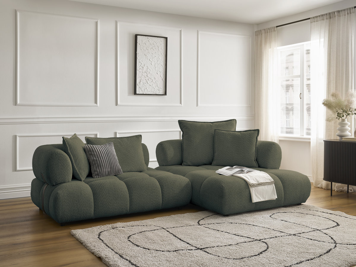 Canapé d'angle ALYA bouclette vert
