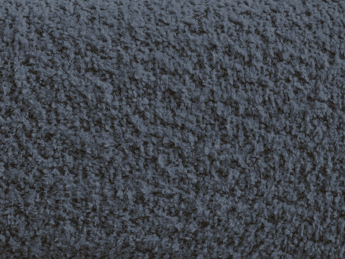 Canapé d'angle fixe ALYA tissu bouclette avec pouf