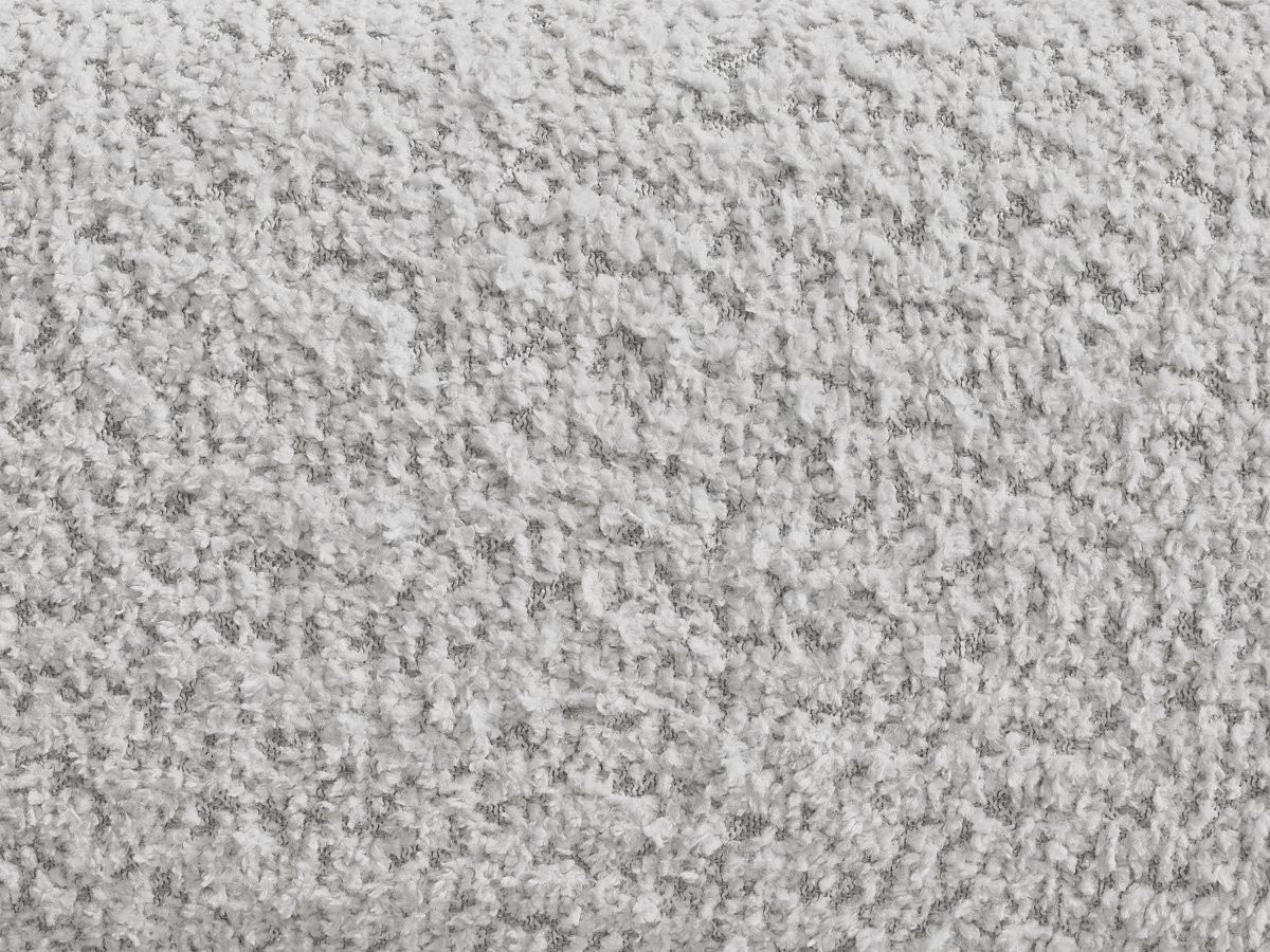 Canapé d'angle fixe ALYA tissu bouclette avec pouf