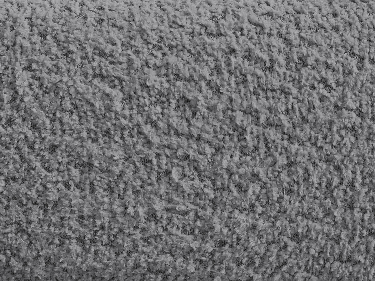 Canapé d'angle fixe ALYA tissu bouclette avec pouf