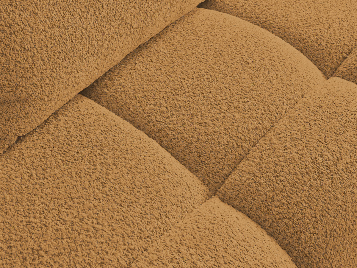 Canapé d'angle fixe ALYA tissu bouclette avec pouf