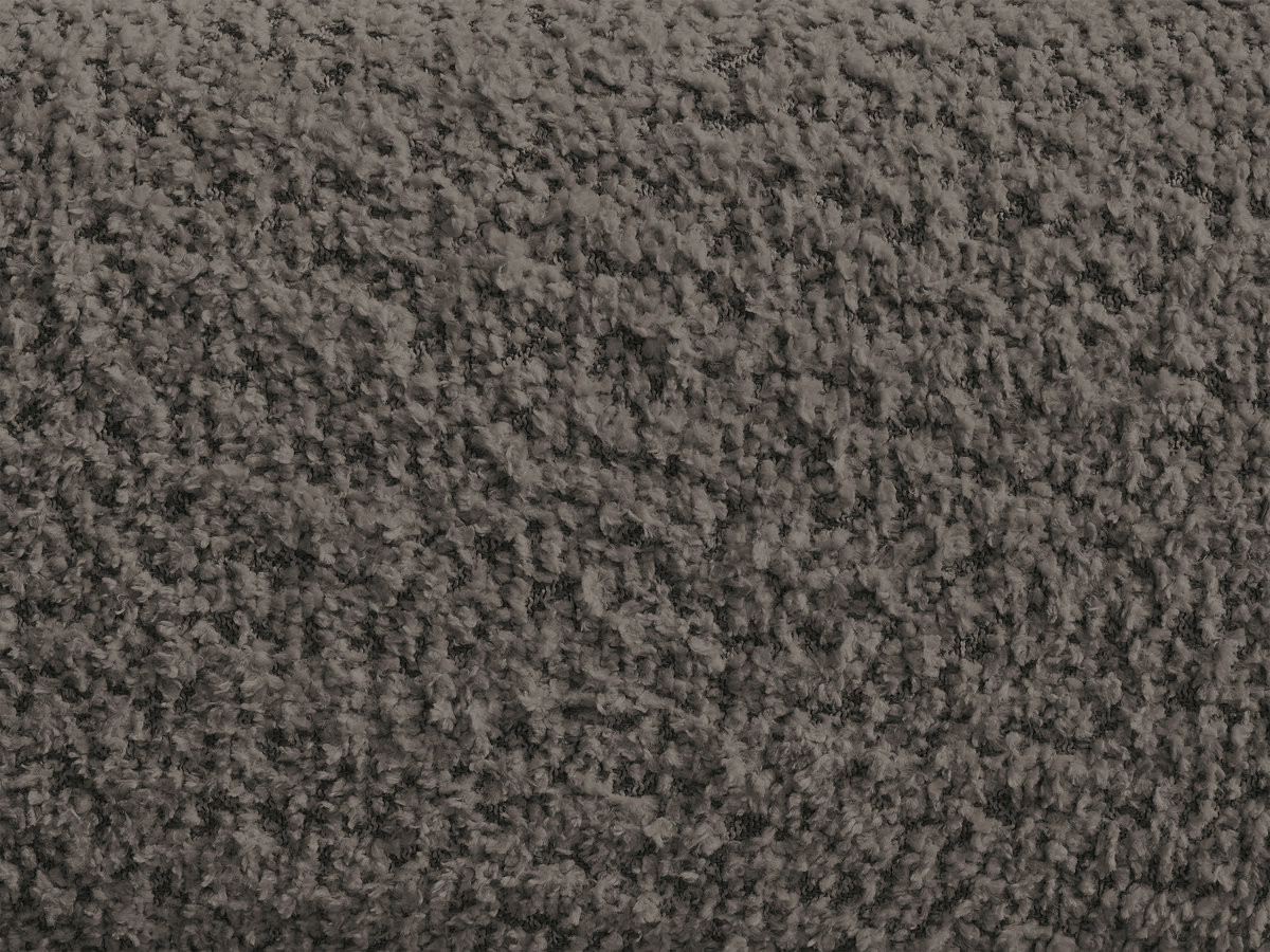 Canapé d'angle fixe ALYA tissu bouclette avec pouf