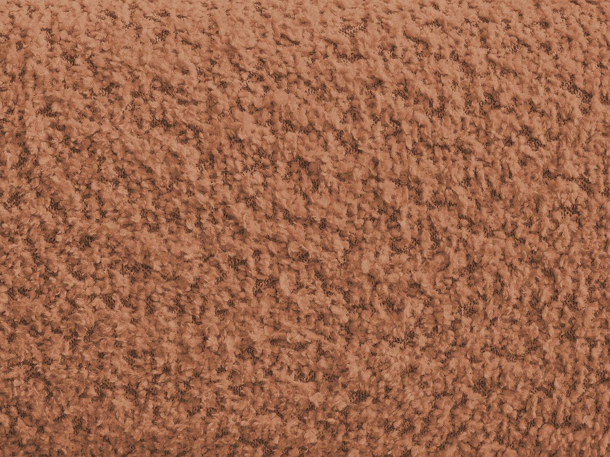 Canapé d'angle fixe ALYA tissu bouclette avec pouf