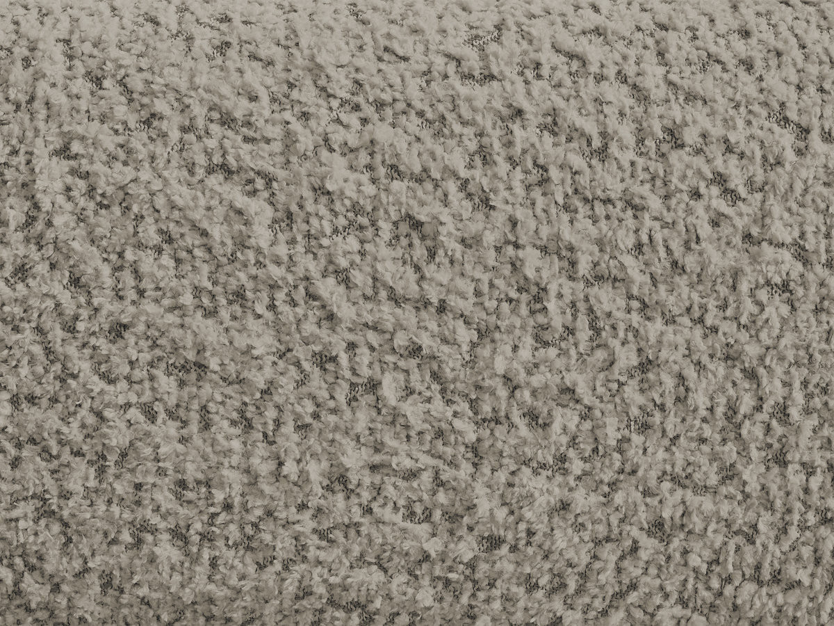 Canapé d'angle fixe ALYA tissu bouclette avec pouf