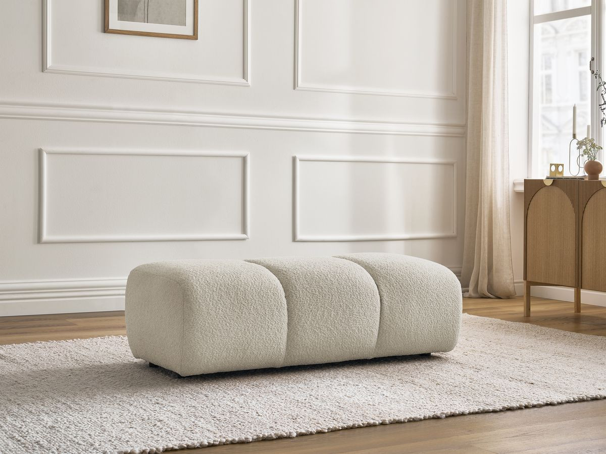 Pouf PAMIRA bouclette beige — vue 5