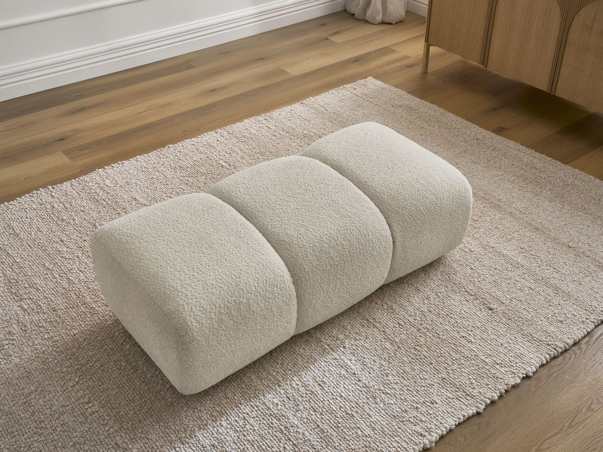 Pouf PAMIRA bouclette beige — vue 6