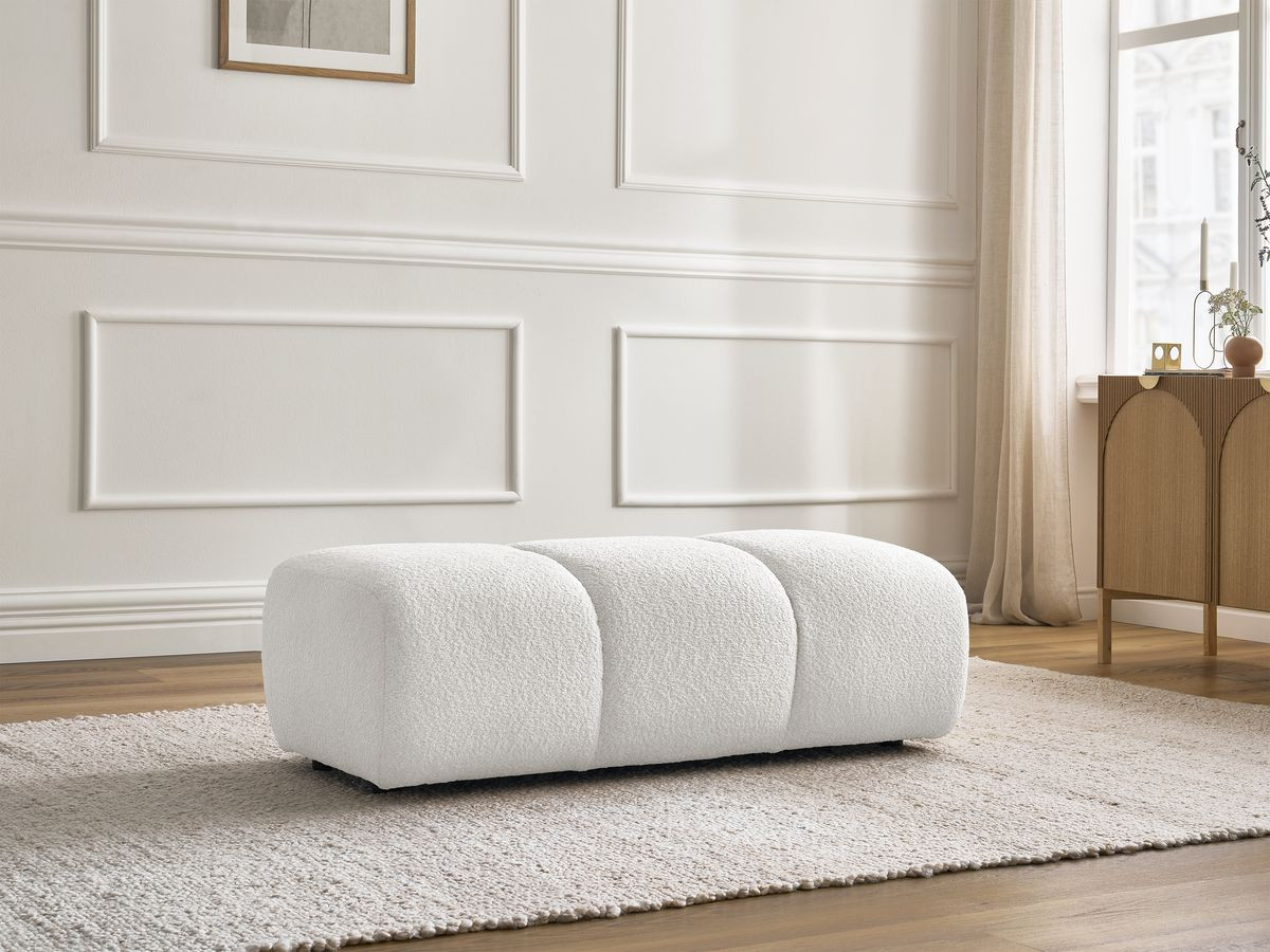 Pouf PAMIRA bouclette blanc — vue 5
