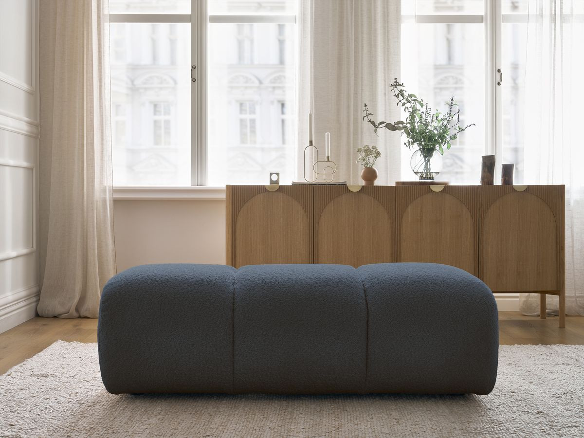 Pouf PAMIRA bouclette bleu foncé — vue 4