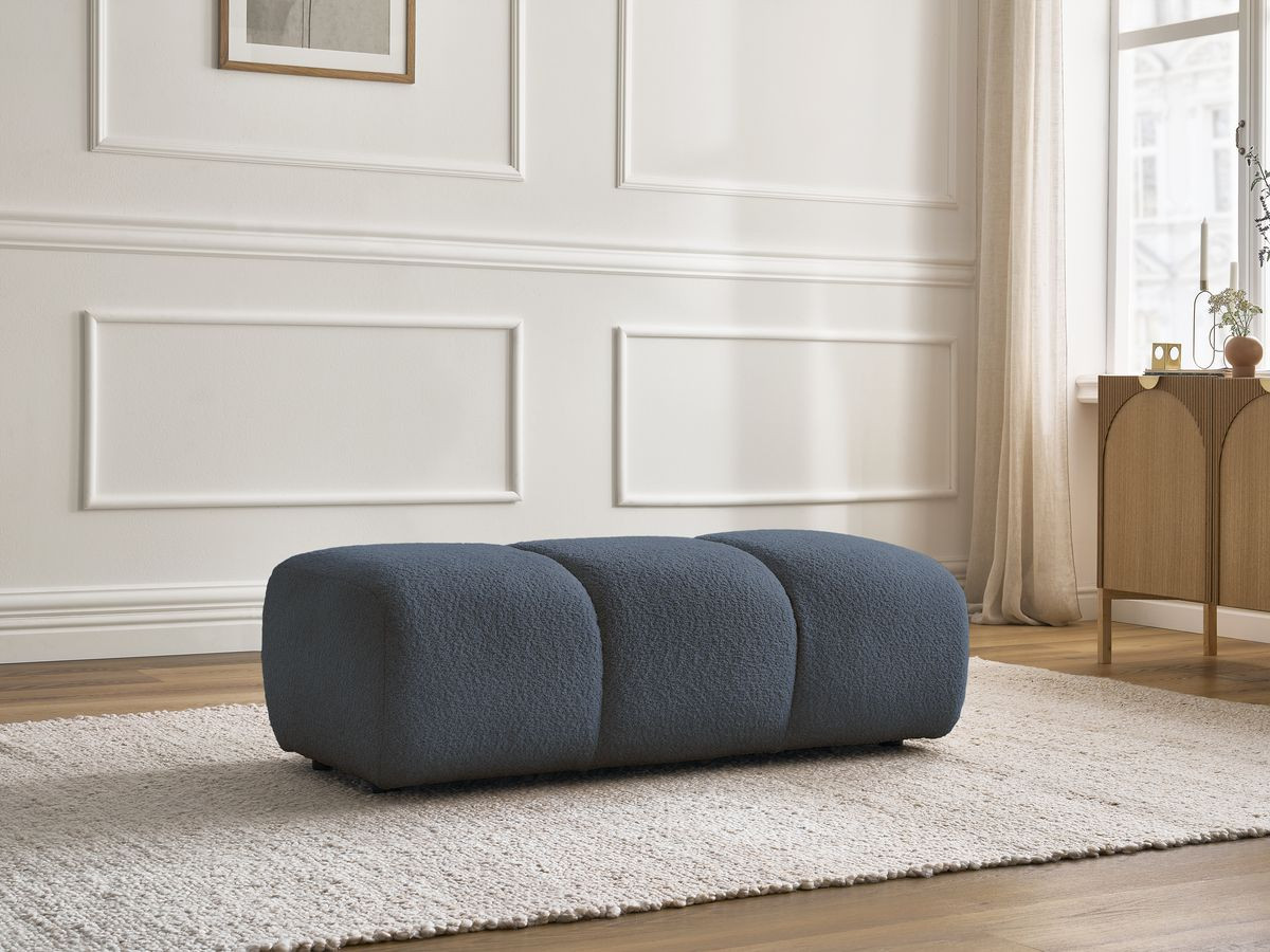 Pouf PAMIRA bouclette bleu foncé — vue 5