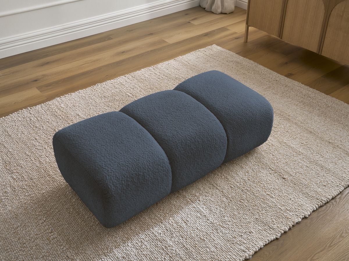 Pouf PAMIRA bouclette bleu foncé — vue 6