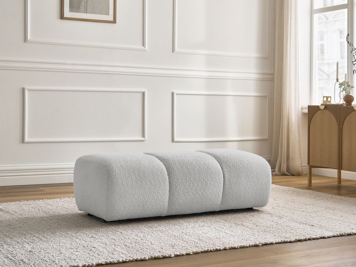 Pouf PAMIRA bouclette gris clair — vue 5