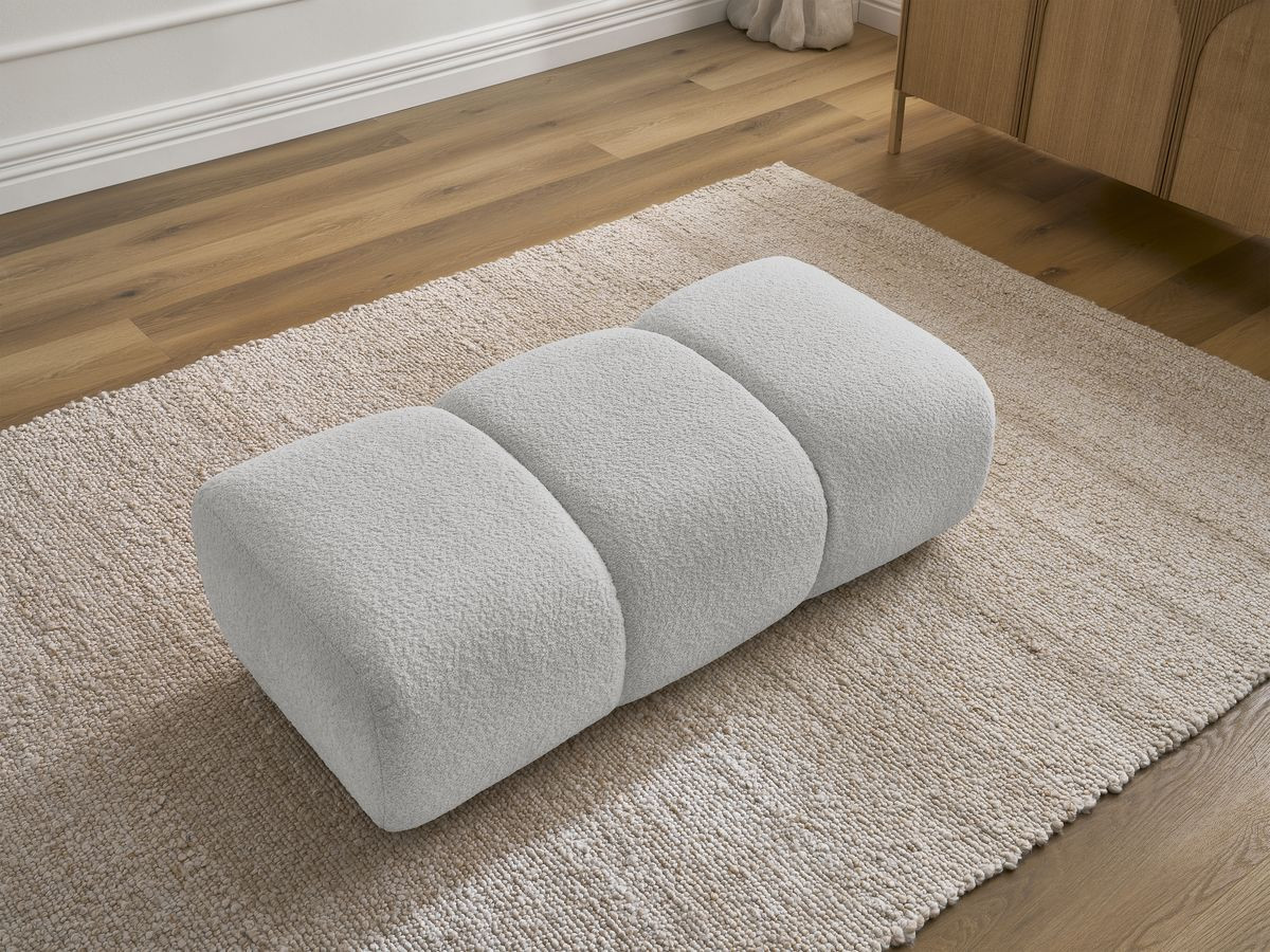 Pouf PAMIRA bouclette gris clair — vue 6