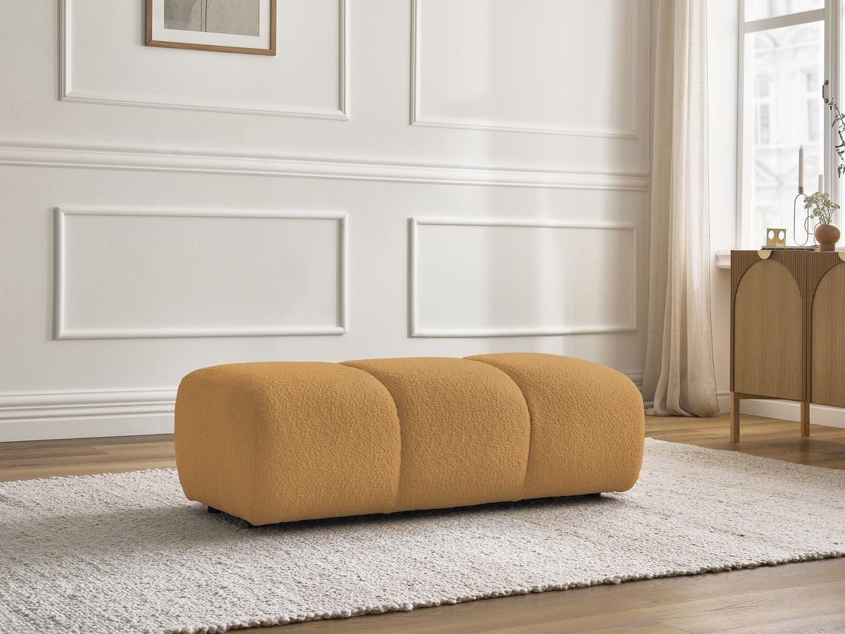 Pouf PAMIRA bouclette jaune — vue 5