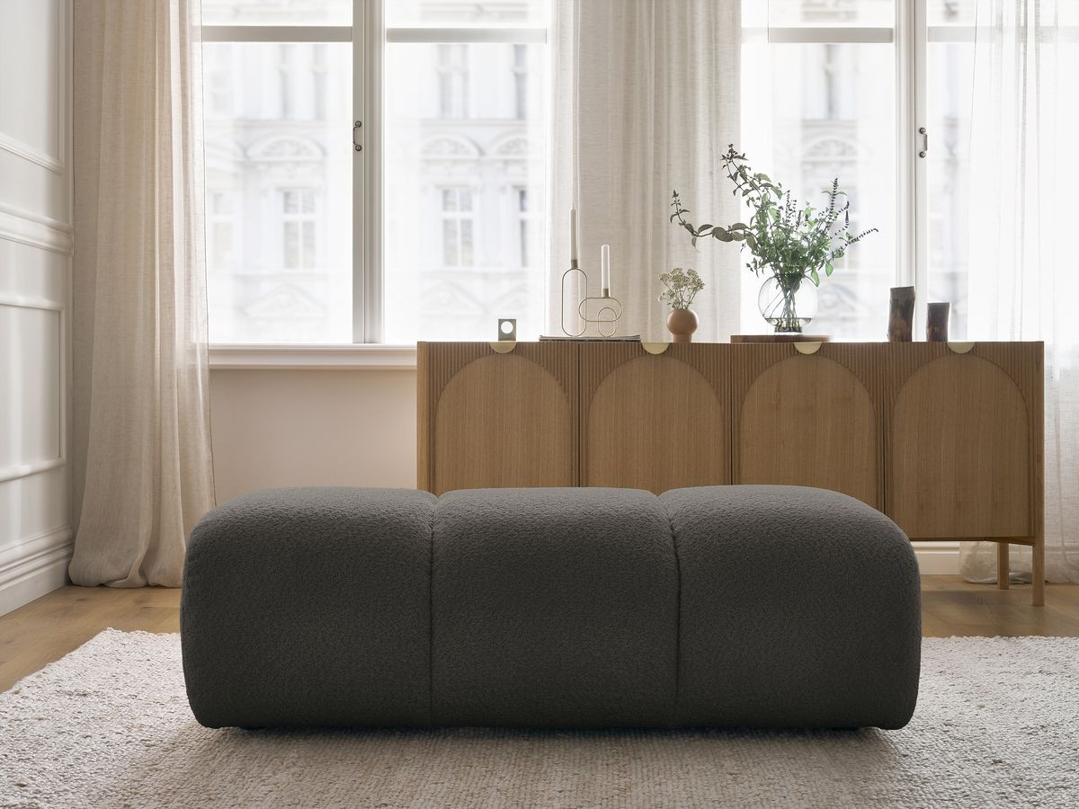 Pouf PAMIRA bouclette marron — vue 4
