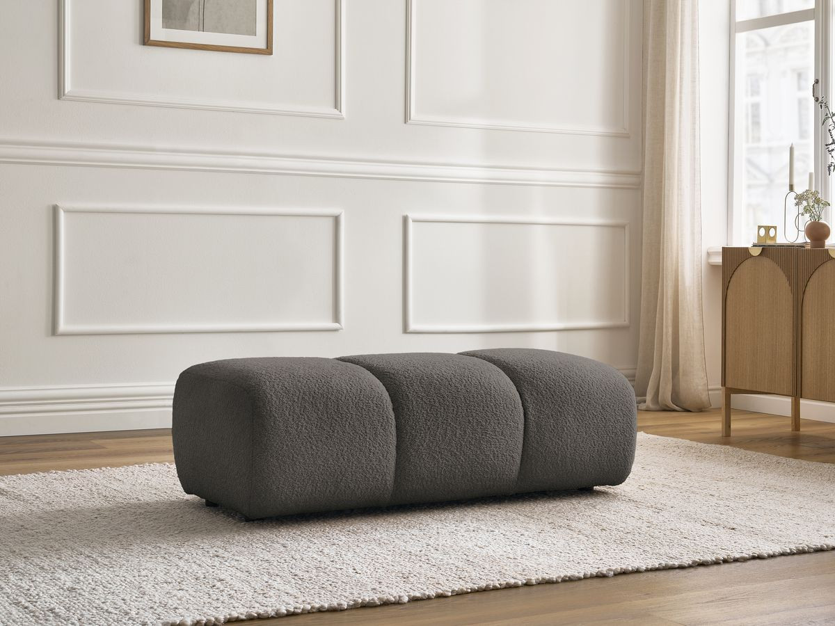 Pouf PAMIRA bouclette marron — vue 5