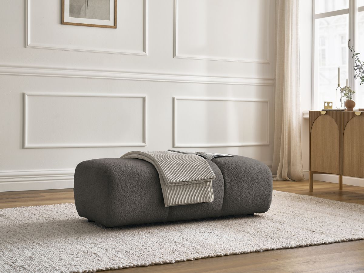 Pouf PAMIRA bouclette marron