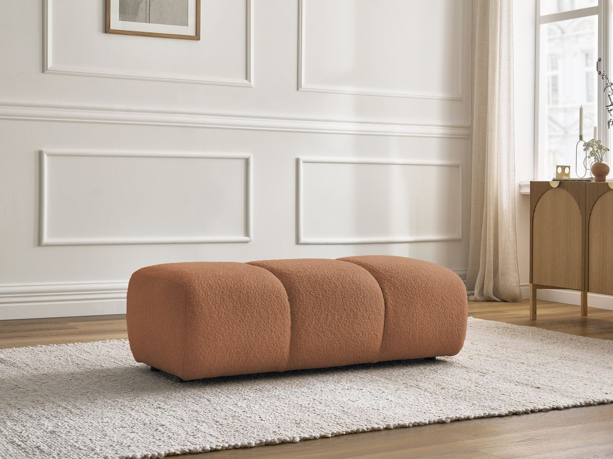 Pouf PAMIRA bouclette orange — vue 5