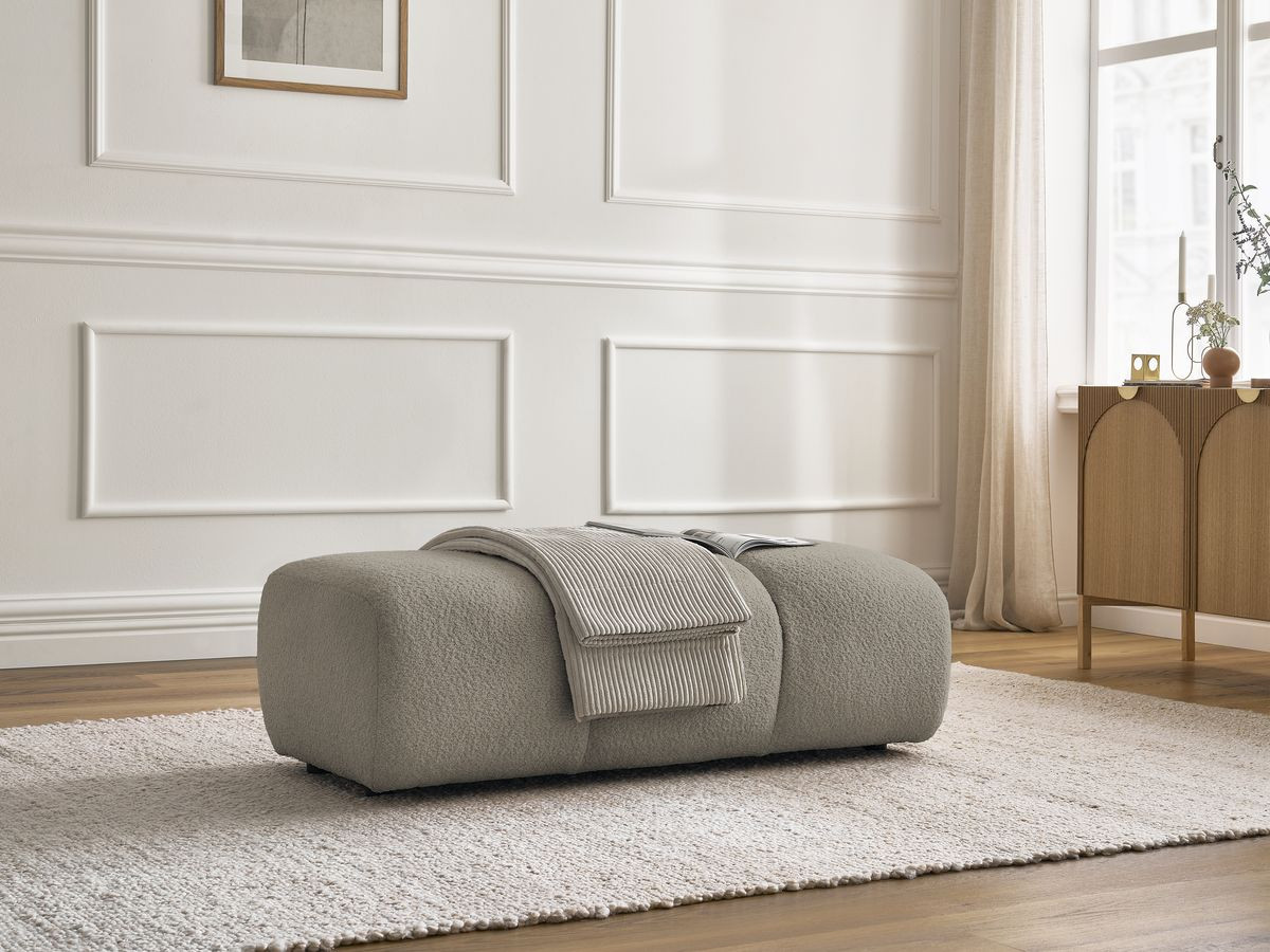 Pouf PAMIRA bouclette taupe