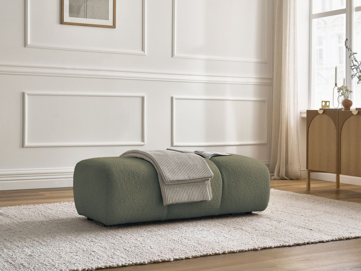 Pouf PAMIRA bouclette vert
