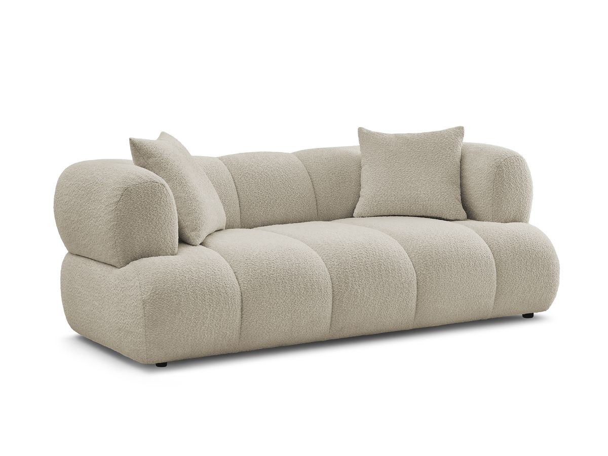 pamira vaste 2-zits rechte bank in badstof gekleurd beige