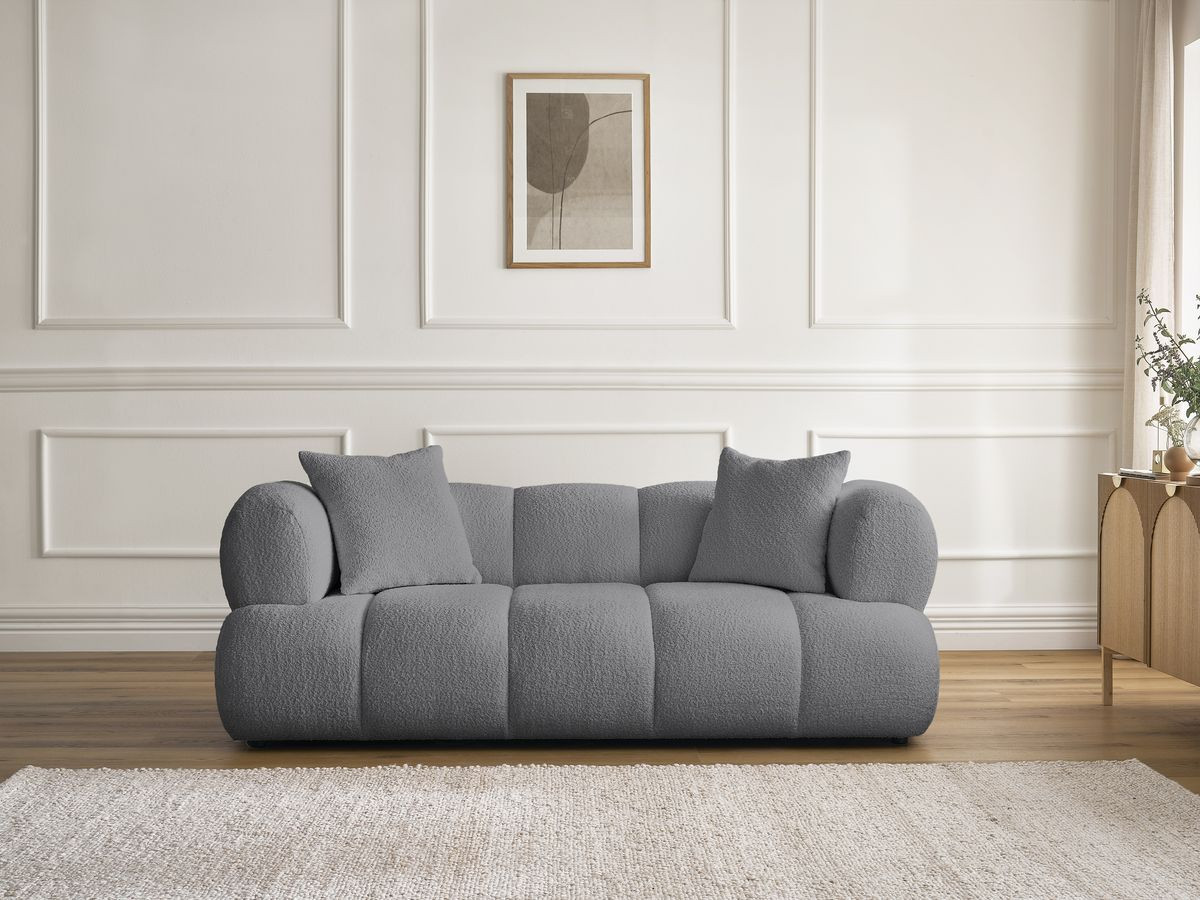 Canapé droit 2 places PAMIRA bouclette gris foncé — vue 4