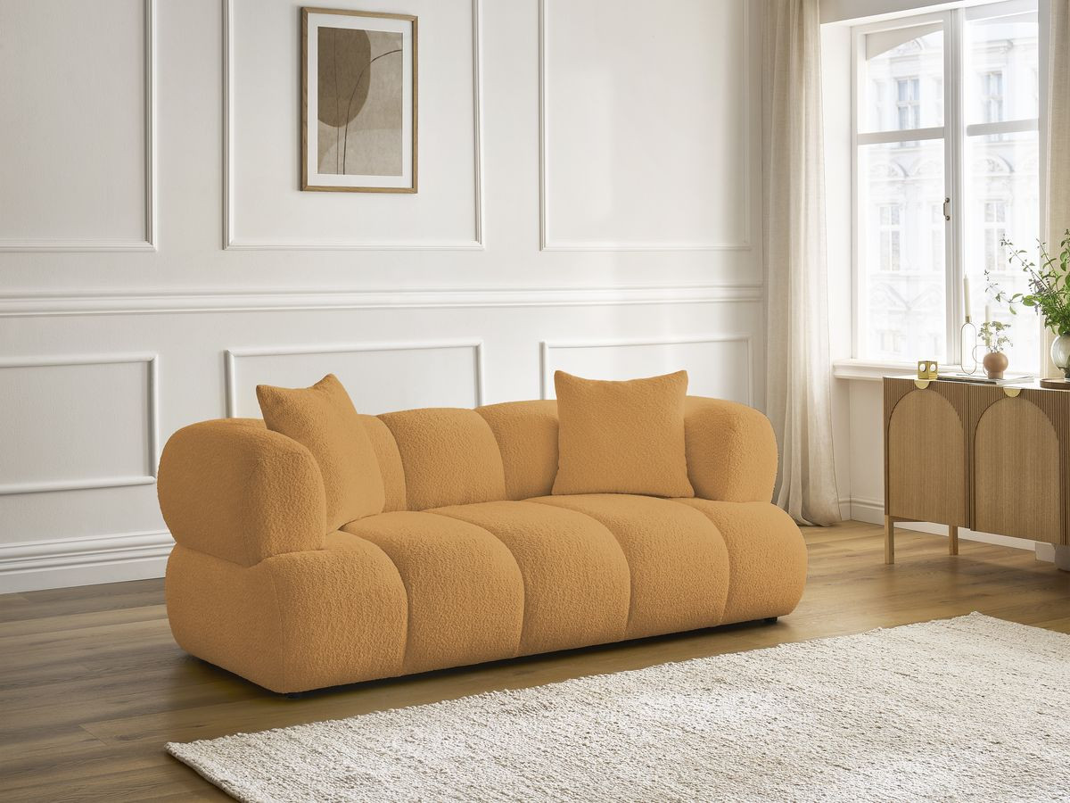 Canapé droit 2 places PAMIRA bouclette jaune — vue 5