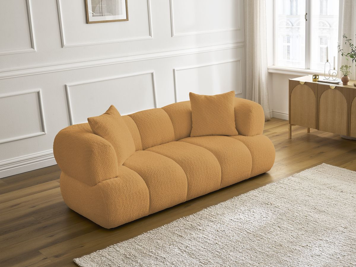 Canapé droit 2 places PAMIRA bouclette jaune — vue 6